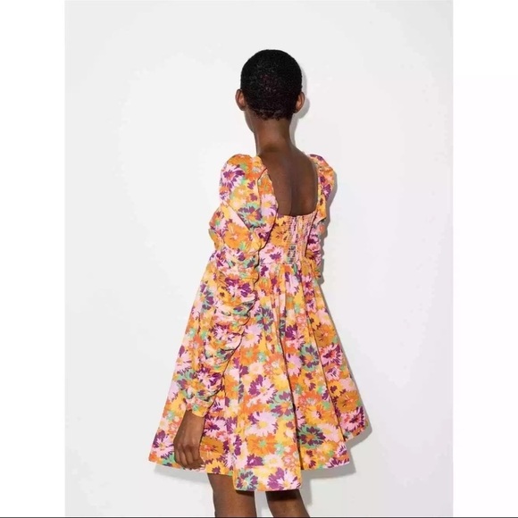 Zimmermann Violet Orange Yellow Ruched Ruffled Sundress Size XS Petite (0P) - Picture 3 of 11